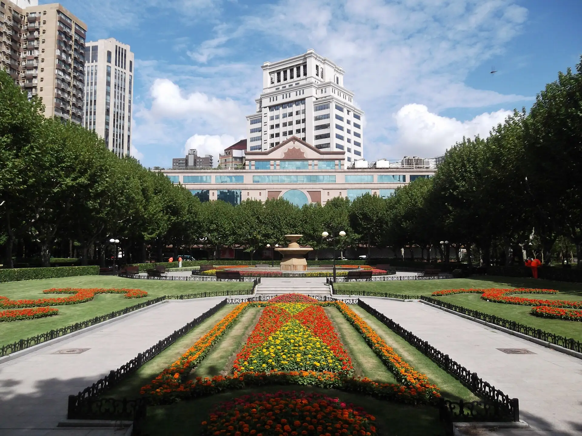 A view within Fuxing Park in Shanghai.
